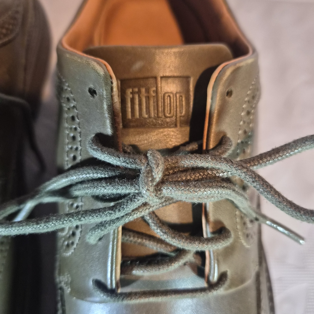 Men's Fitflop Classic Leather Wingtip Shoes Size 11 Pre-owned - Picture 6 of 7